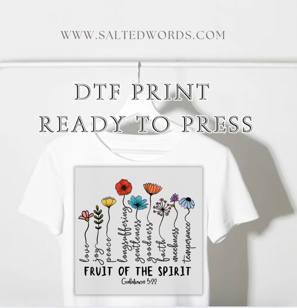 Floral the fruits of the spirit Galatians 5 22 Christian DTF print