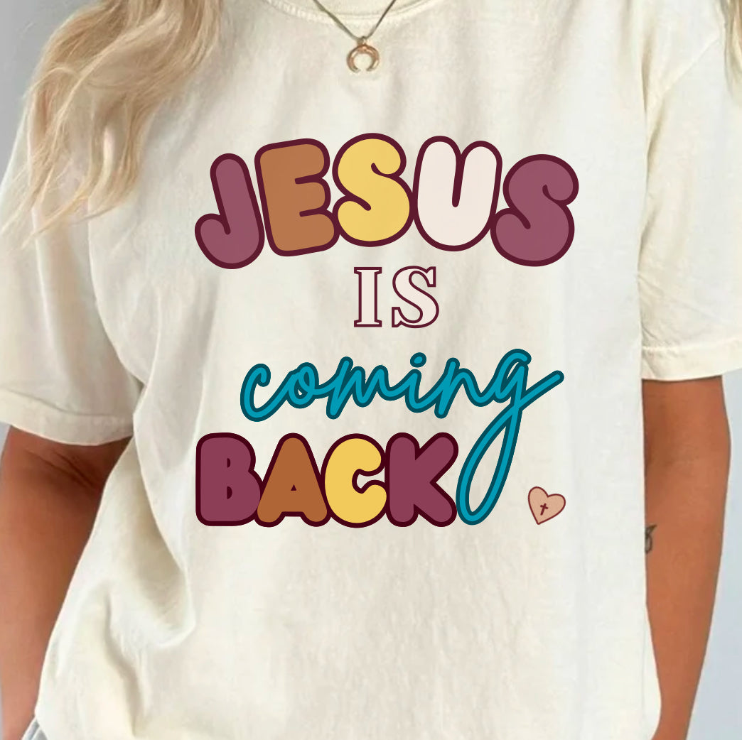 Christian Boho Jesus is coming back T-Shirt | Comfort Colors | Inspirational Faith Shirt | Gift for Believers | Stylish Religious Apparel