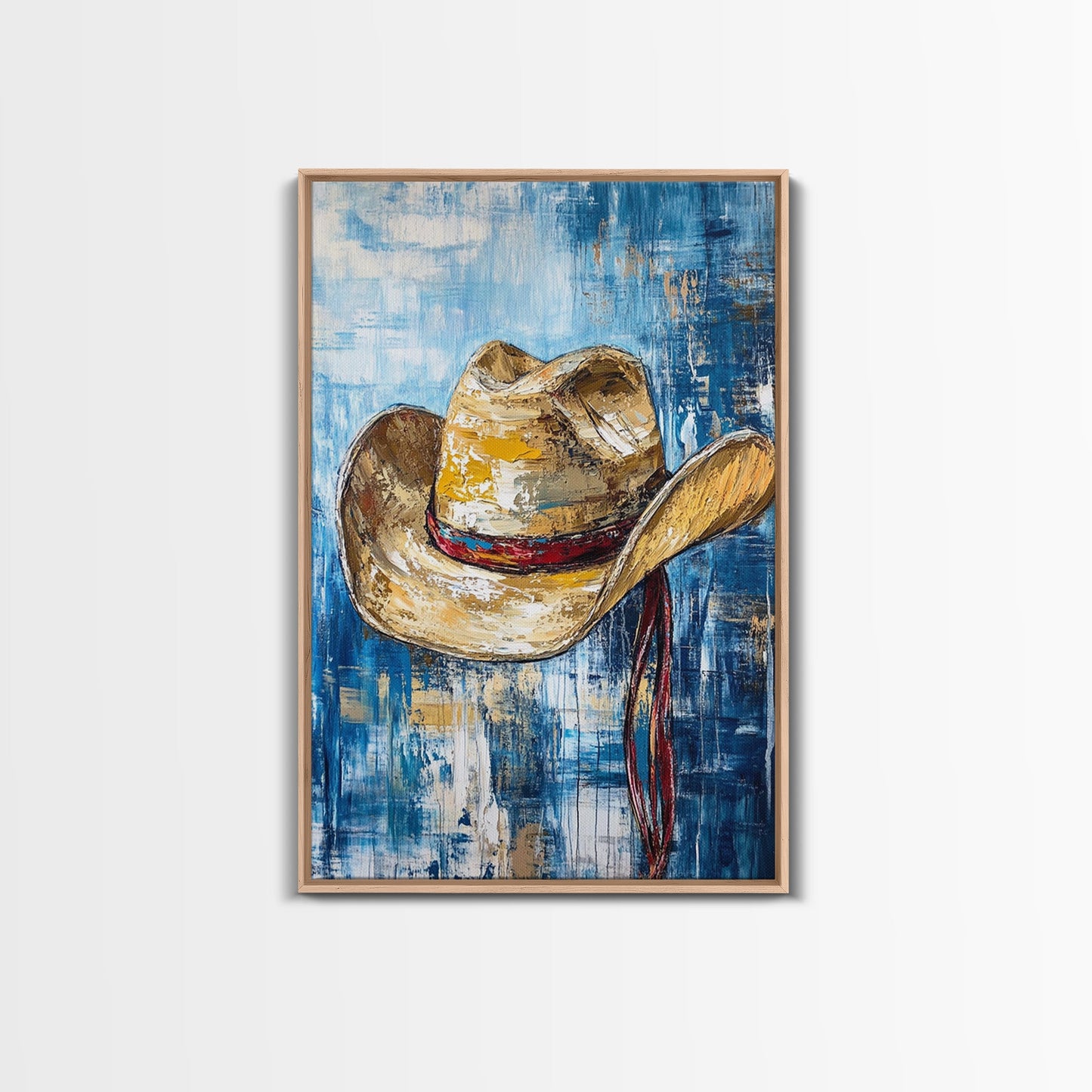Cowboy Hat, Western Decor, Rustic Wall Art, Coastal Cowgirl Wall Art, Canvas Print, Gift Idea For Him, Farmhouse Art, Bedroom Art