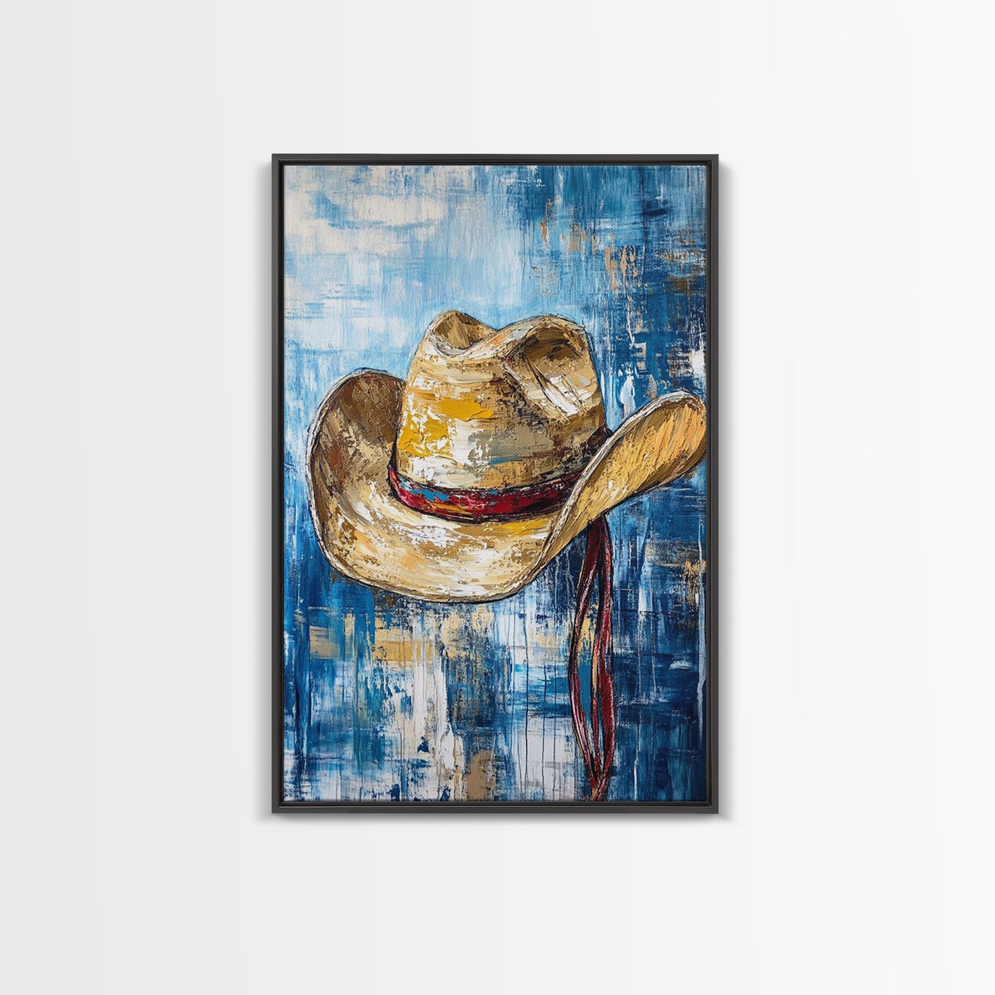 Cowboy Hat, Western Decor, Rustic Wall Art, Coastal Cowgirl Wall Art, Canvas Print, Gift Idea For Him, Farmhouse Art, Bedroom Art