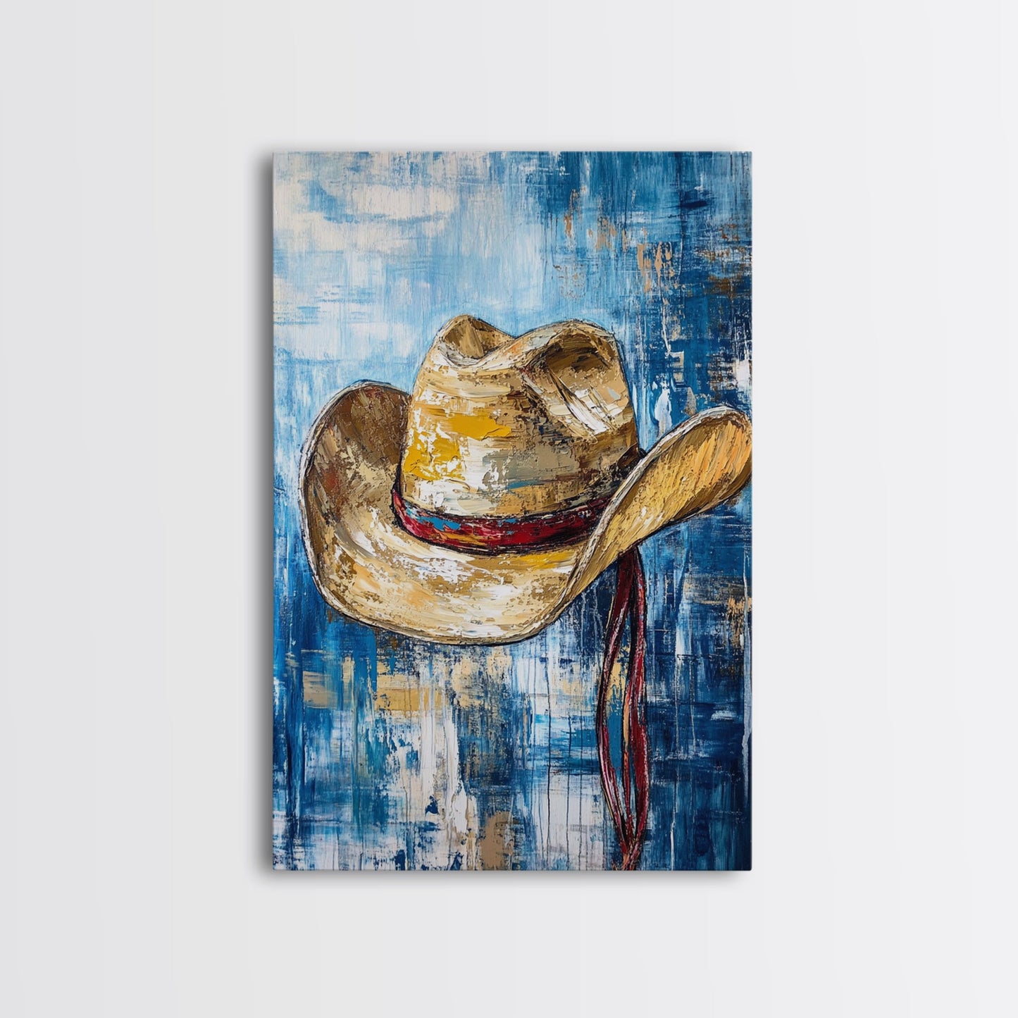 Cowboy Hat, Western Decor, Rustic Wall Art, Coastal Cowgirl Wall Art, Canvas Print, Gift Idea For Him, Farmhouse Art, Bedroom Art