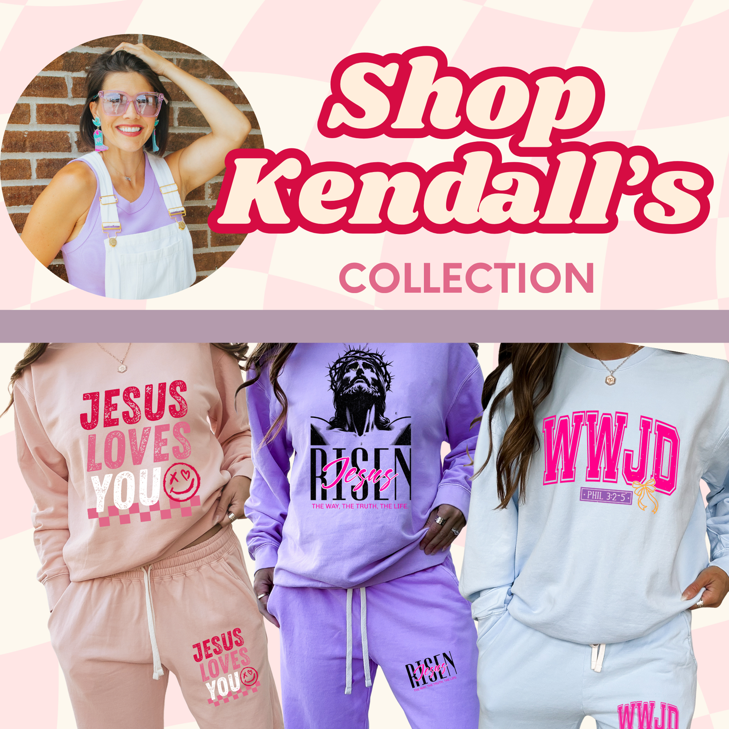 Kendall's Collection He is Risen The way The Truth The Life | Comfort Colors Crewneck Sweatshirt - Tshirt - Crop  | Inspirational Faith Shirt | Gift for Believers | Stylish Religious Apparel