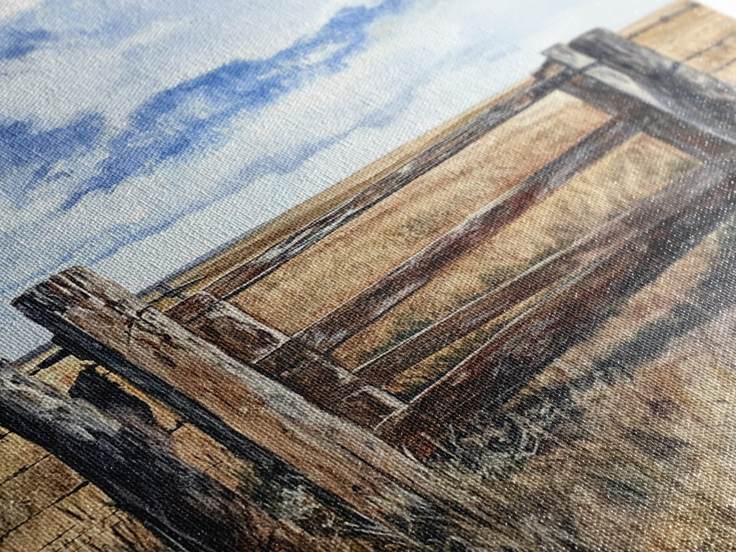 Rustic Fence Art, Prairie Landscape, Farmhouse Decor, Wabi Sabi Art, Western Wall Art, Nature Painting, Framed Canvas Print