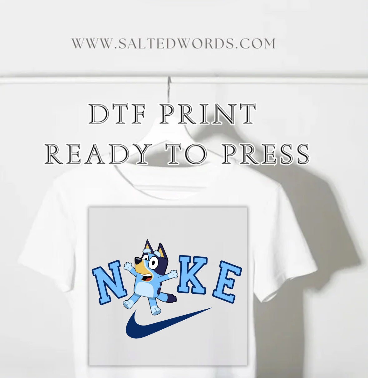 Bluey Nike swoosh kid DTF print