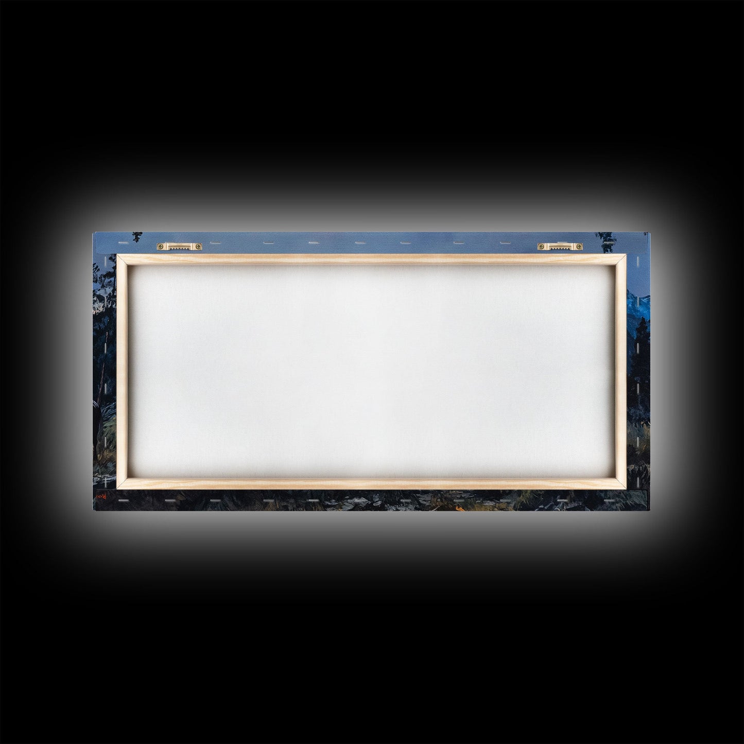 Framed Canvas Print Western Cowboys Campfire Evening Art Landscape Rustic Winter Mountain Home Decor Extra Large Wall Art Gift