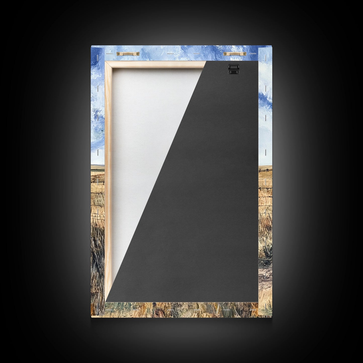 Rustic Fence Art, Prairie Landscape, Farmhouse Decor, Wabi Sabi Art, Western Wall Art, Nature Painting, Framed Canvas Print