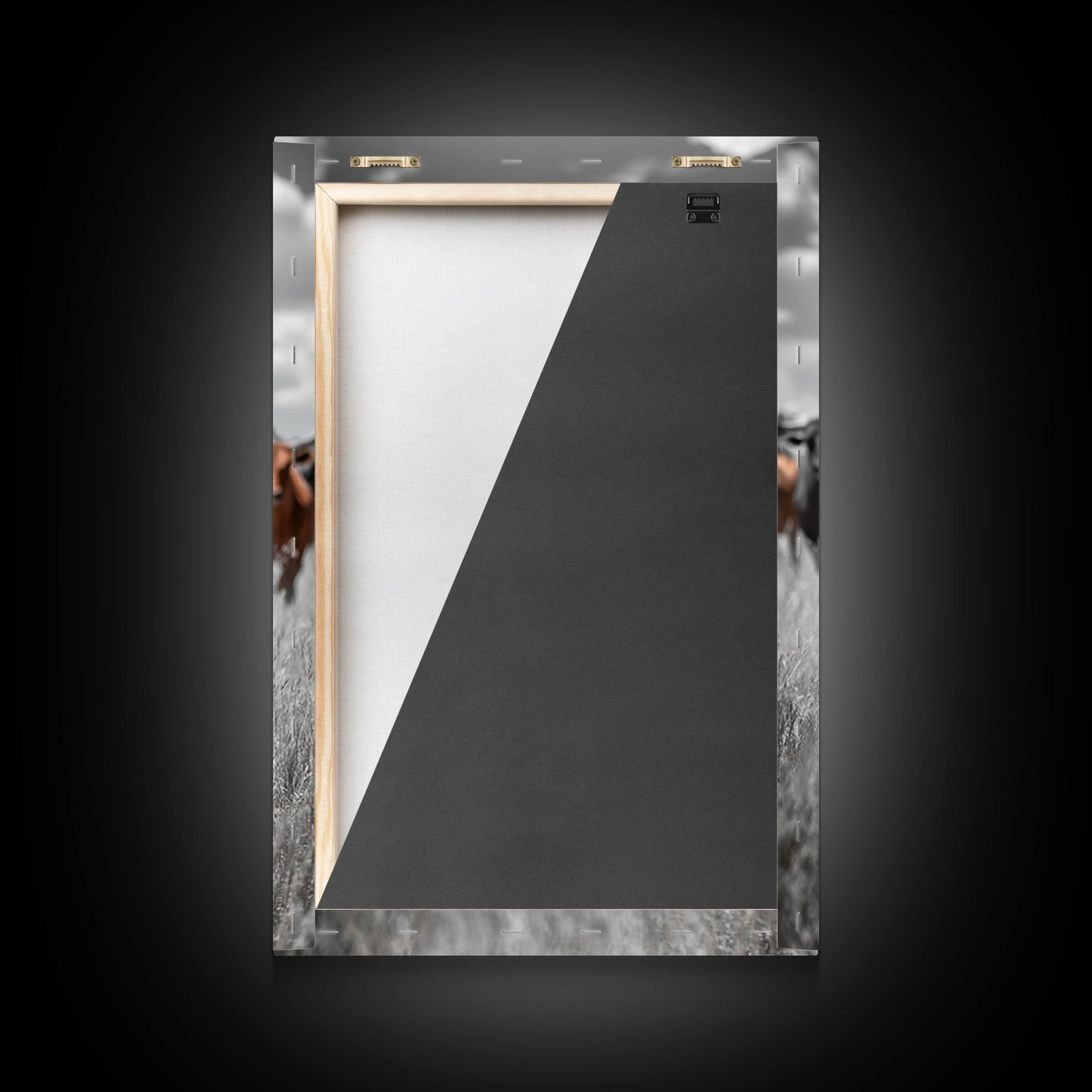 Longhorn Cattle Art, Ranch Wall Art, Rustic Decor, Farmhouse Art, Moody Western Art, Framed Canvas Print, Gift Idea, Southwest Art