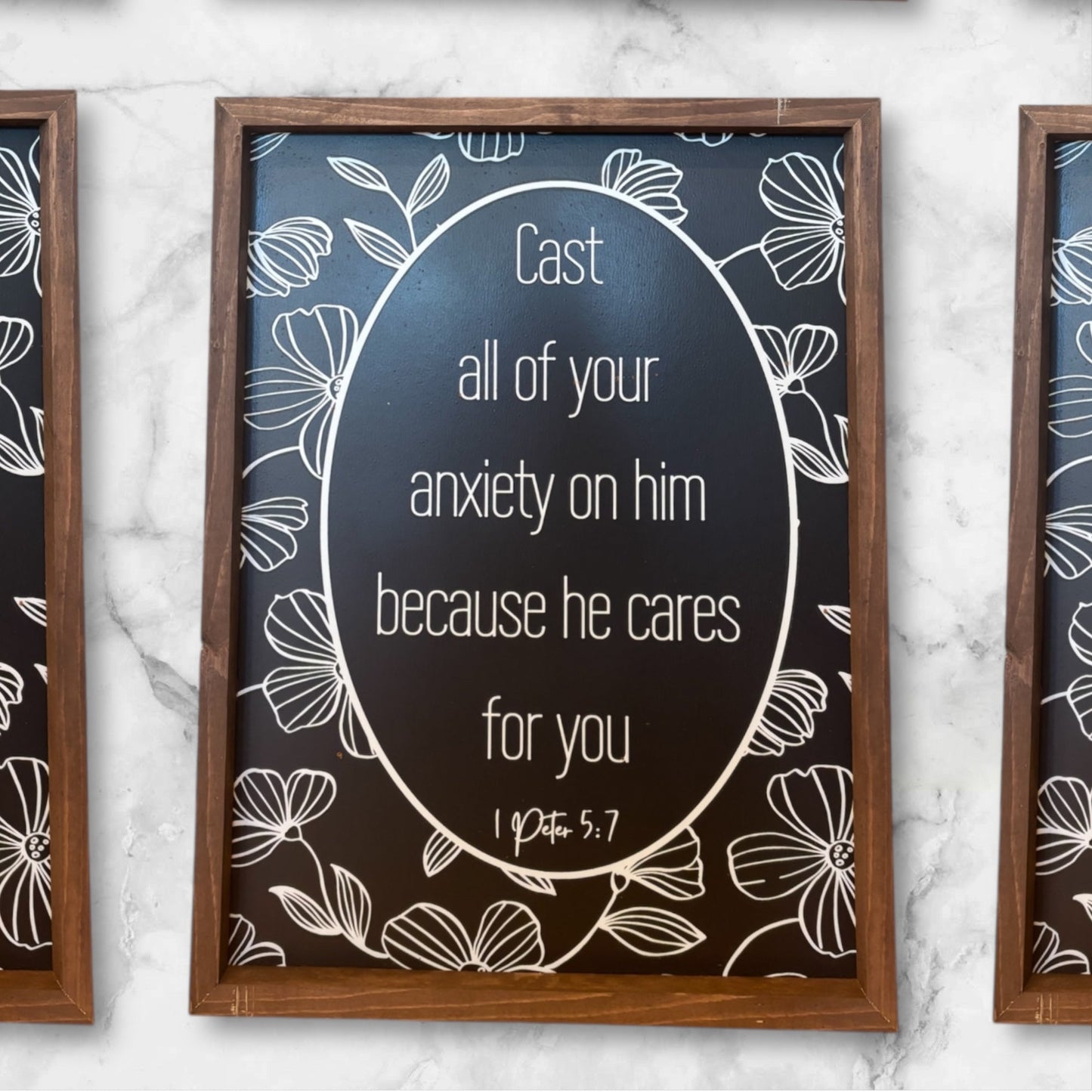 Modern Cast all of your anxiety on him Sign | Inspirational Wall Art | Rustic Home Decor | Faith-Based Gift | Christian Decor for Living Room, Bedroom, or Office