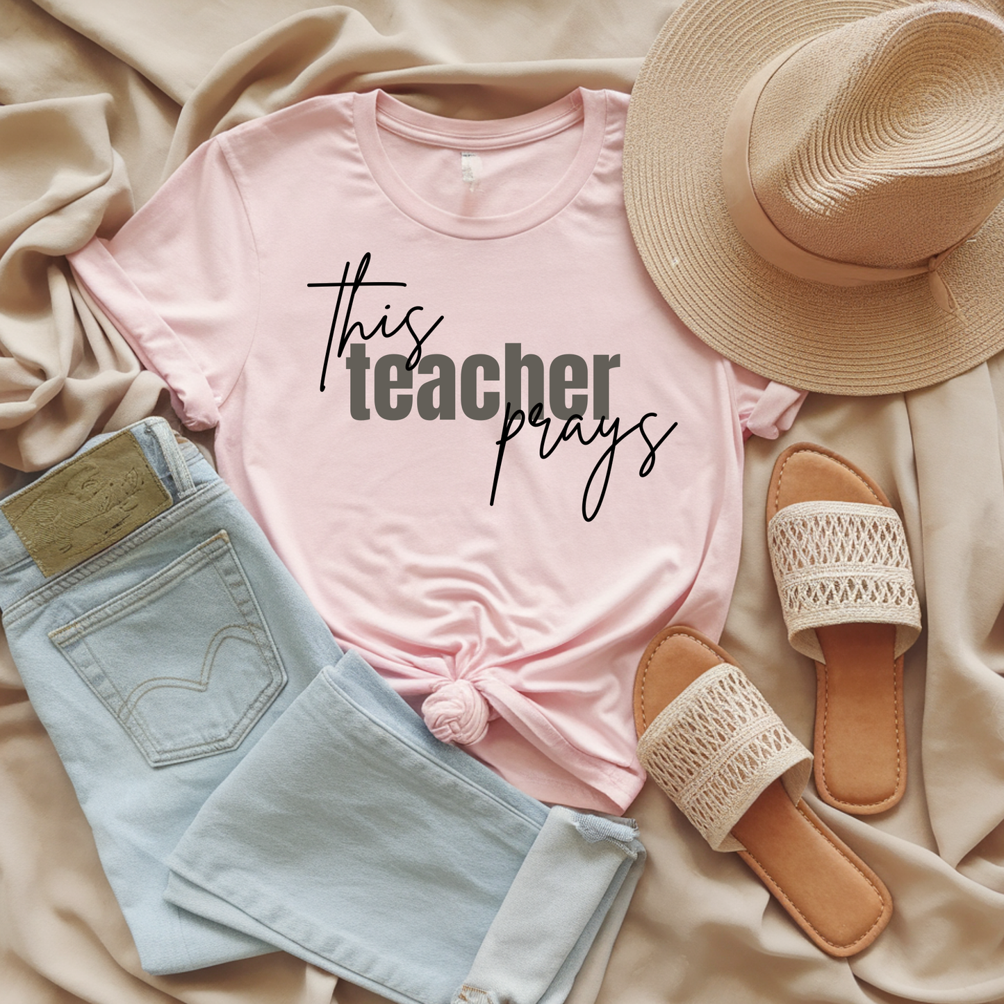 This Teacher Prays | Comfort Colors T-shirt | Teacher Shirt | Stylish Trendy Apparel