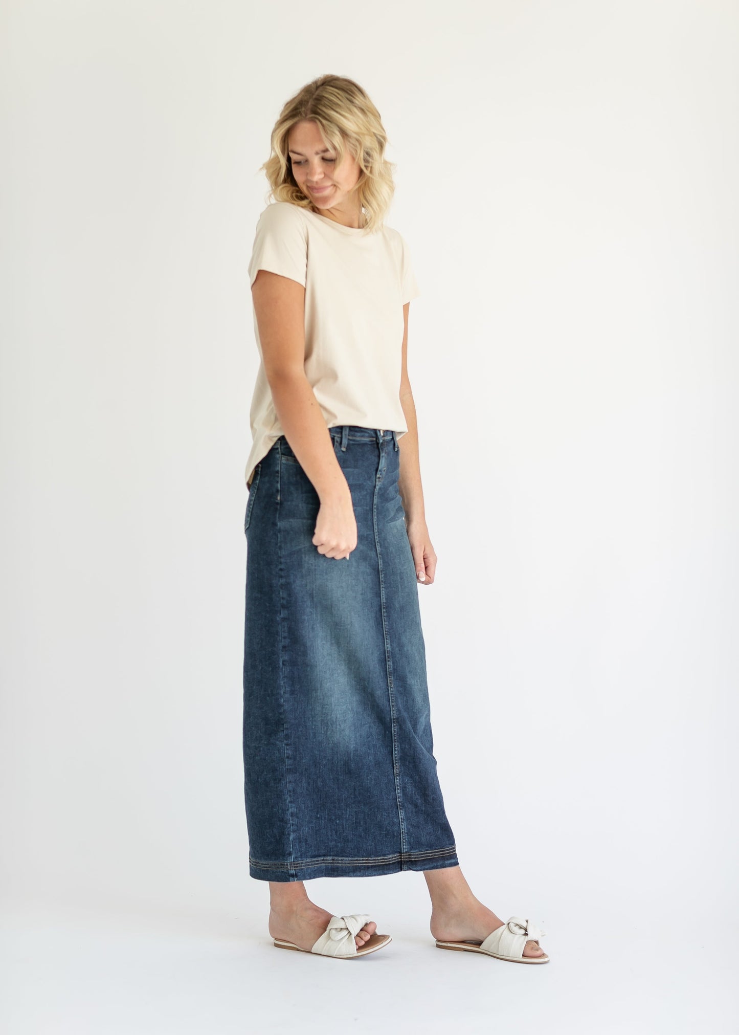 Bria Long Denim Maxi Skirt