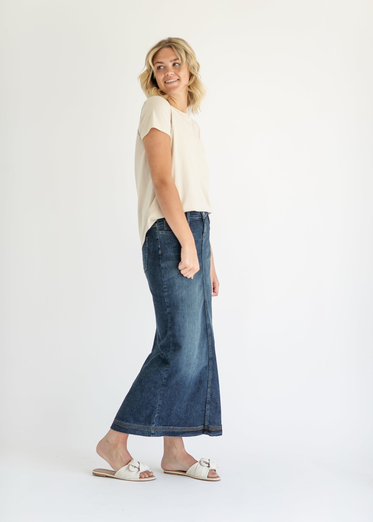Bria Long Denim Maxi Skirt