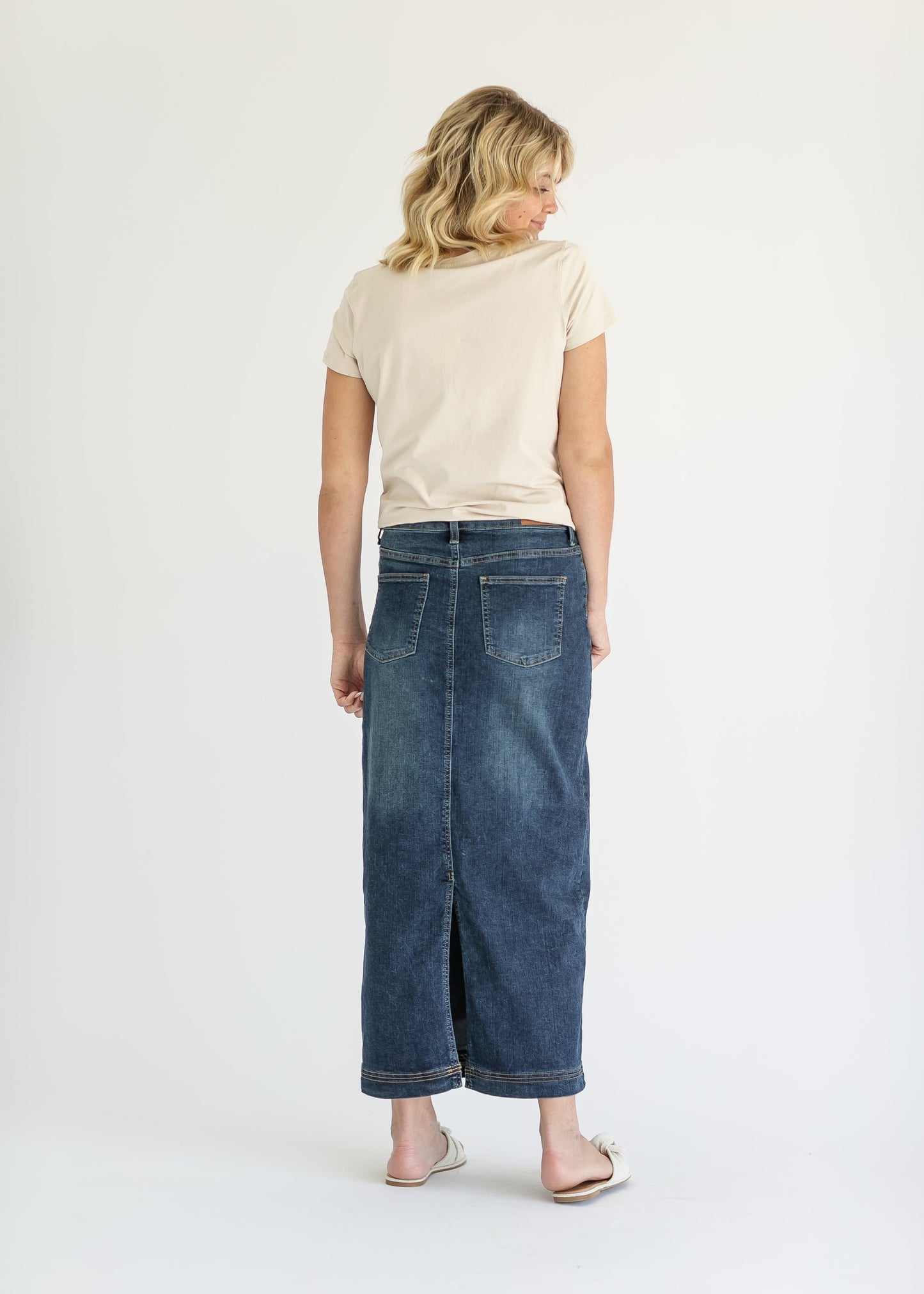 Bria Long Denim Maxi Skirt
