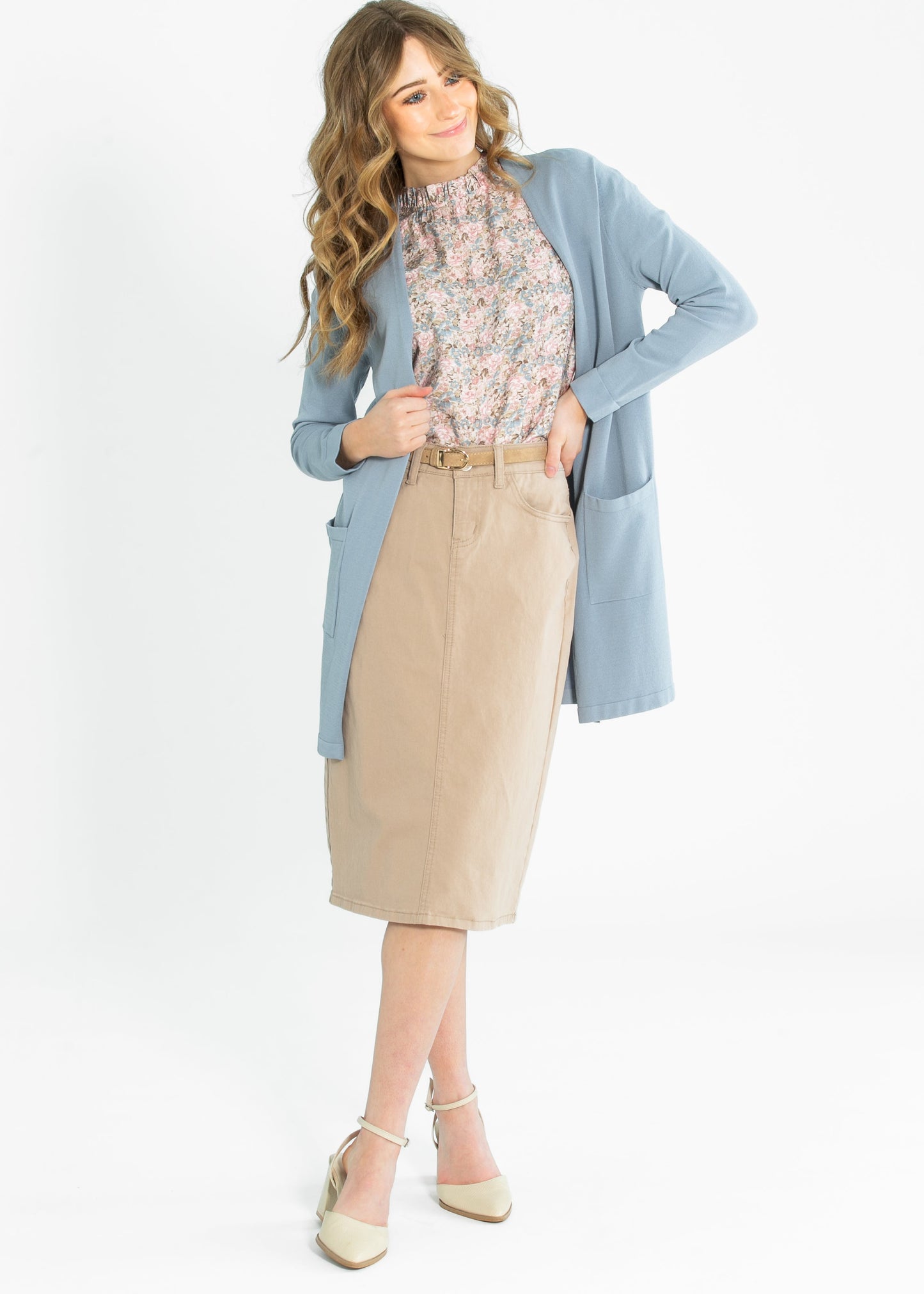 Clara Floral Ruffle Mockneck Short Sleeve Top