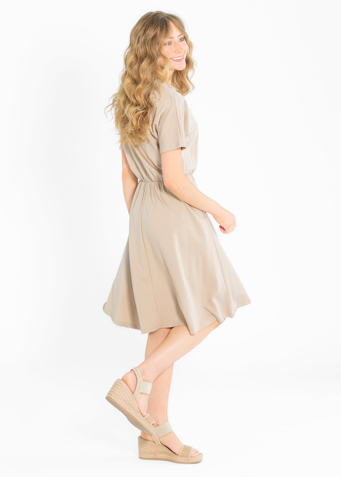 Ella Cinched Waist Midi Dress