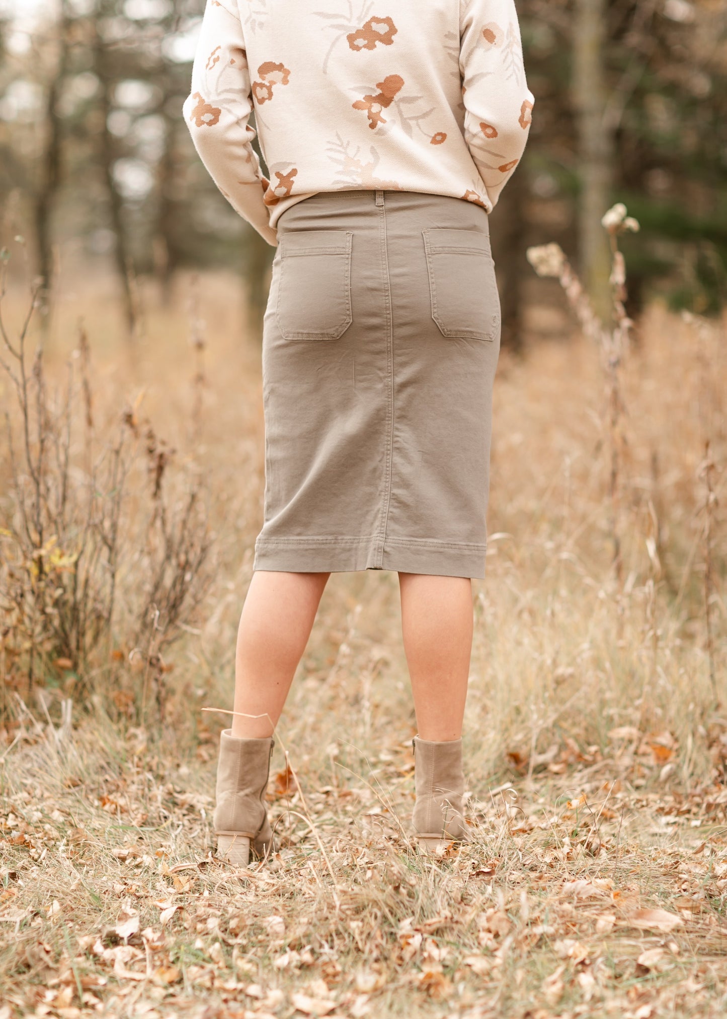 Erica Cotton Twill Midi Skirt