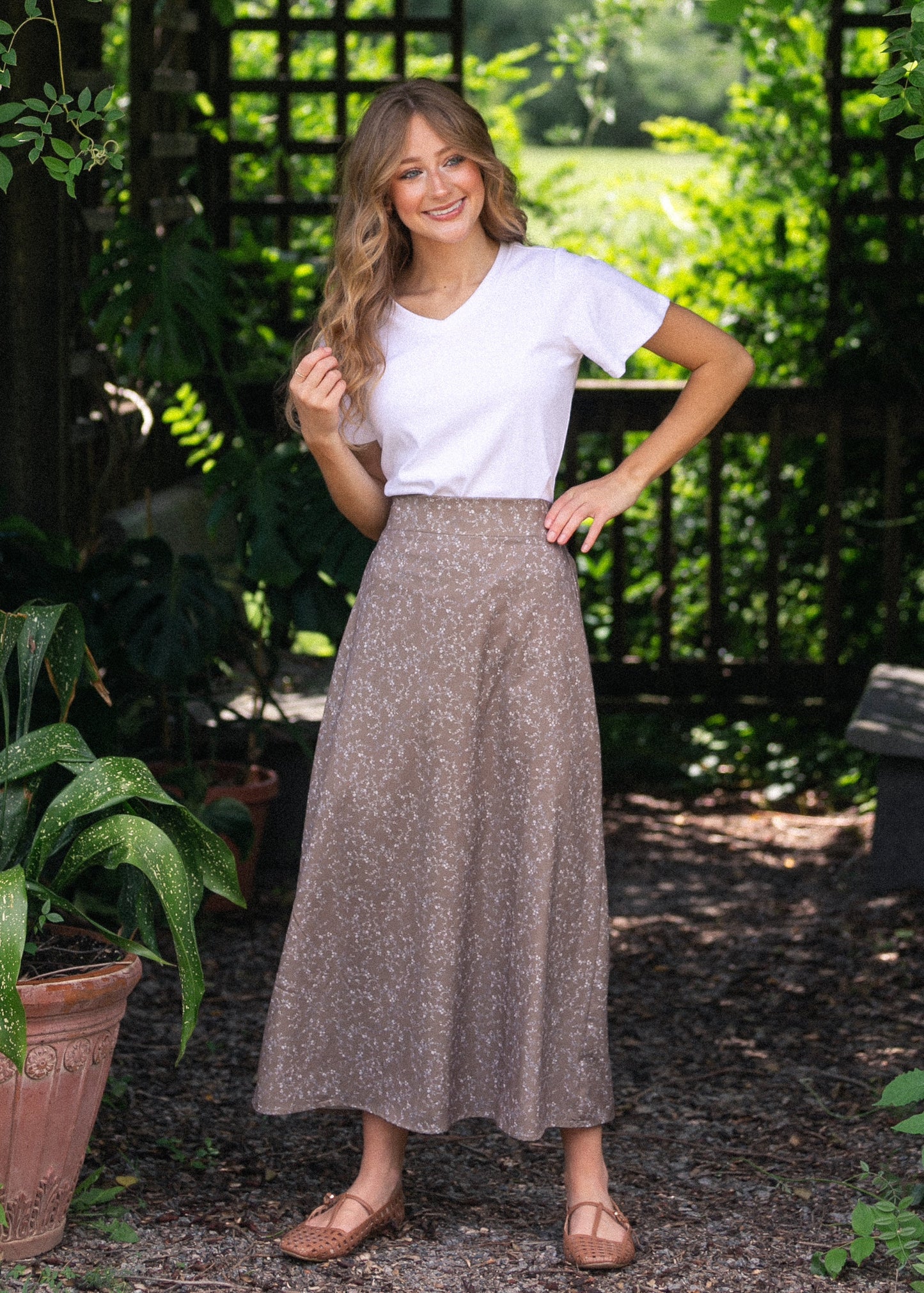 Essential V-neck Flutter Sleeve Top