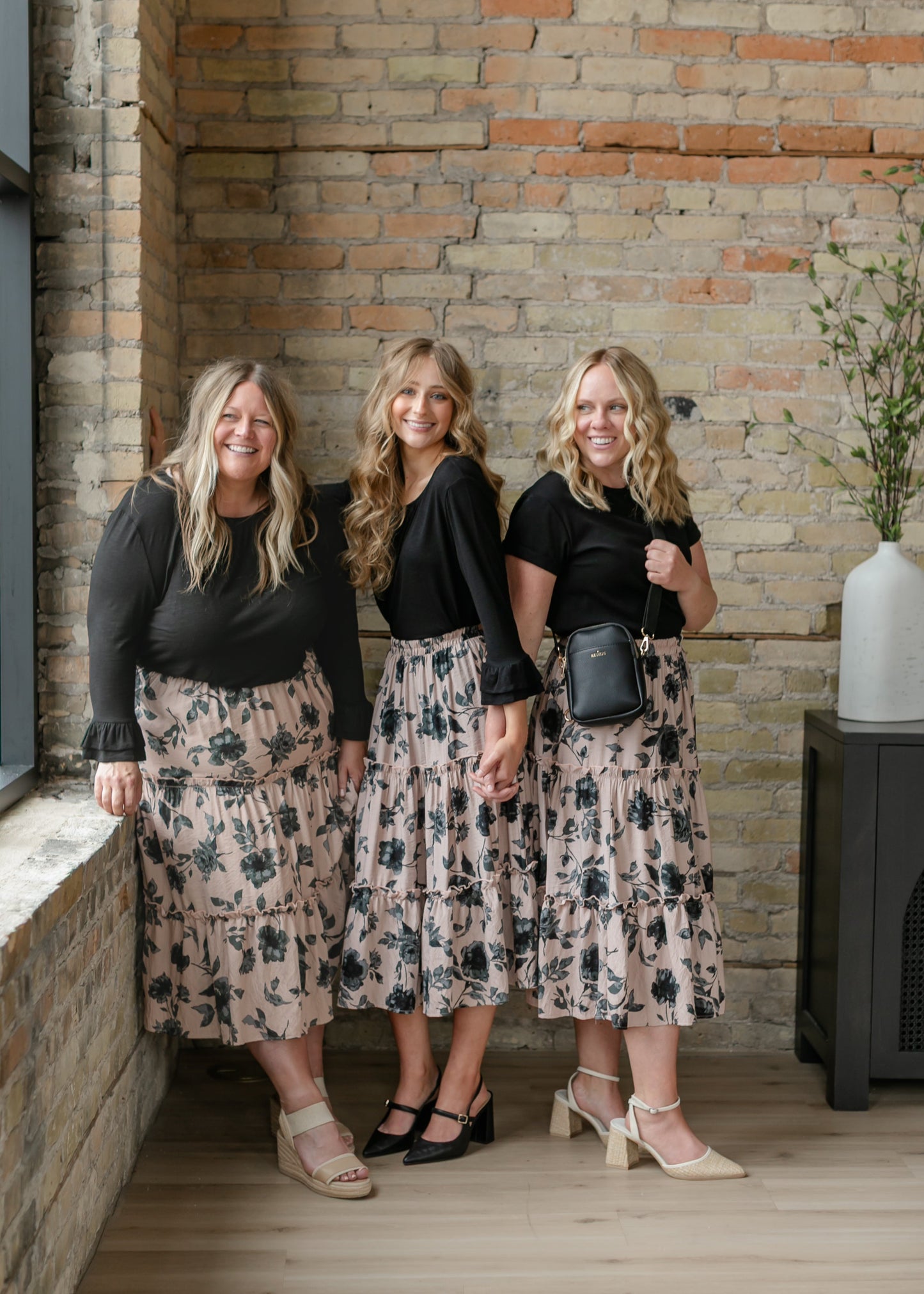 Giana Ruffle Tiered Midi Skirt