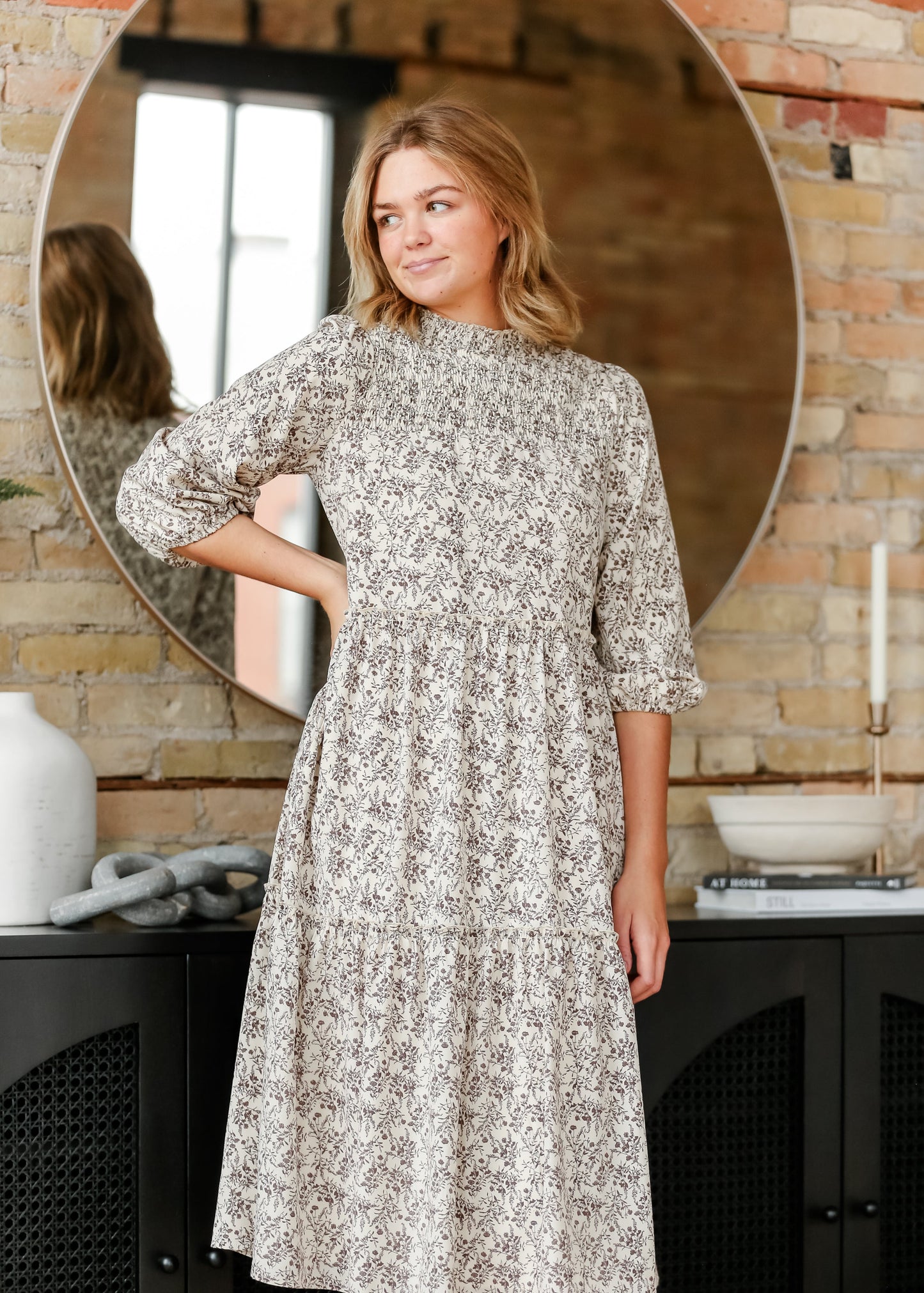 Isla 3/4 Sleeve Midi Dress
