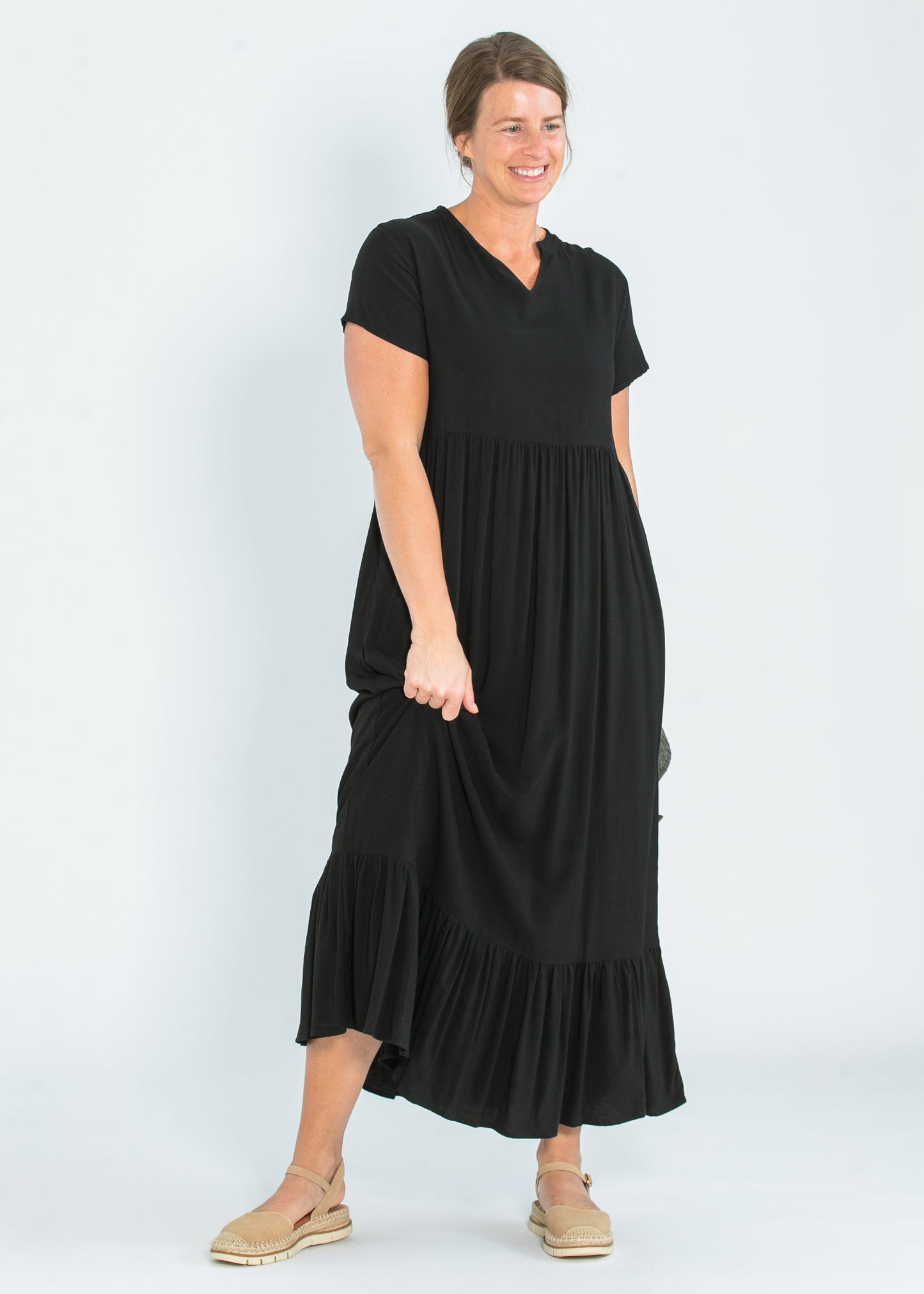 Jaydrien Flutter Sleeve Maxi Dress