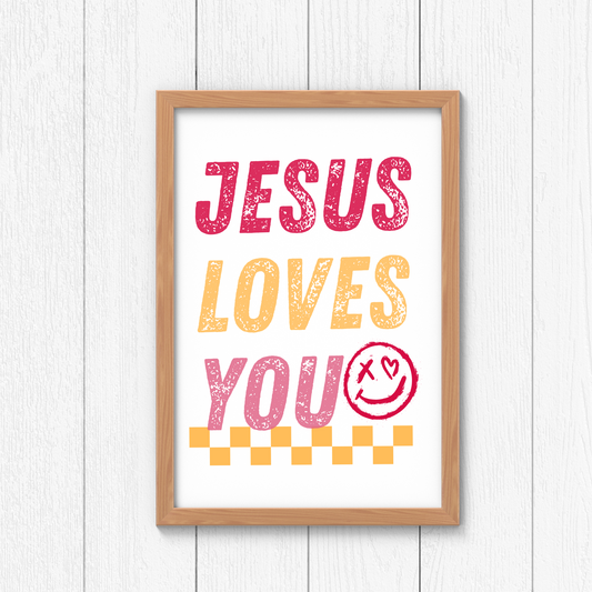 Kendall's Collection Jesus Loves You Sign | Inspirational Wall Art | Christian Home Decor | Faith-Based Gift | Christian Decor for Living Room, Bedroom, or Office