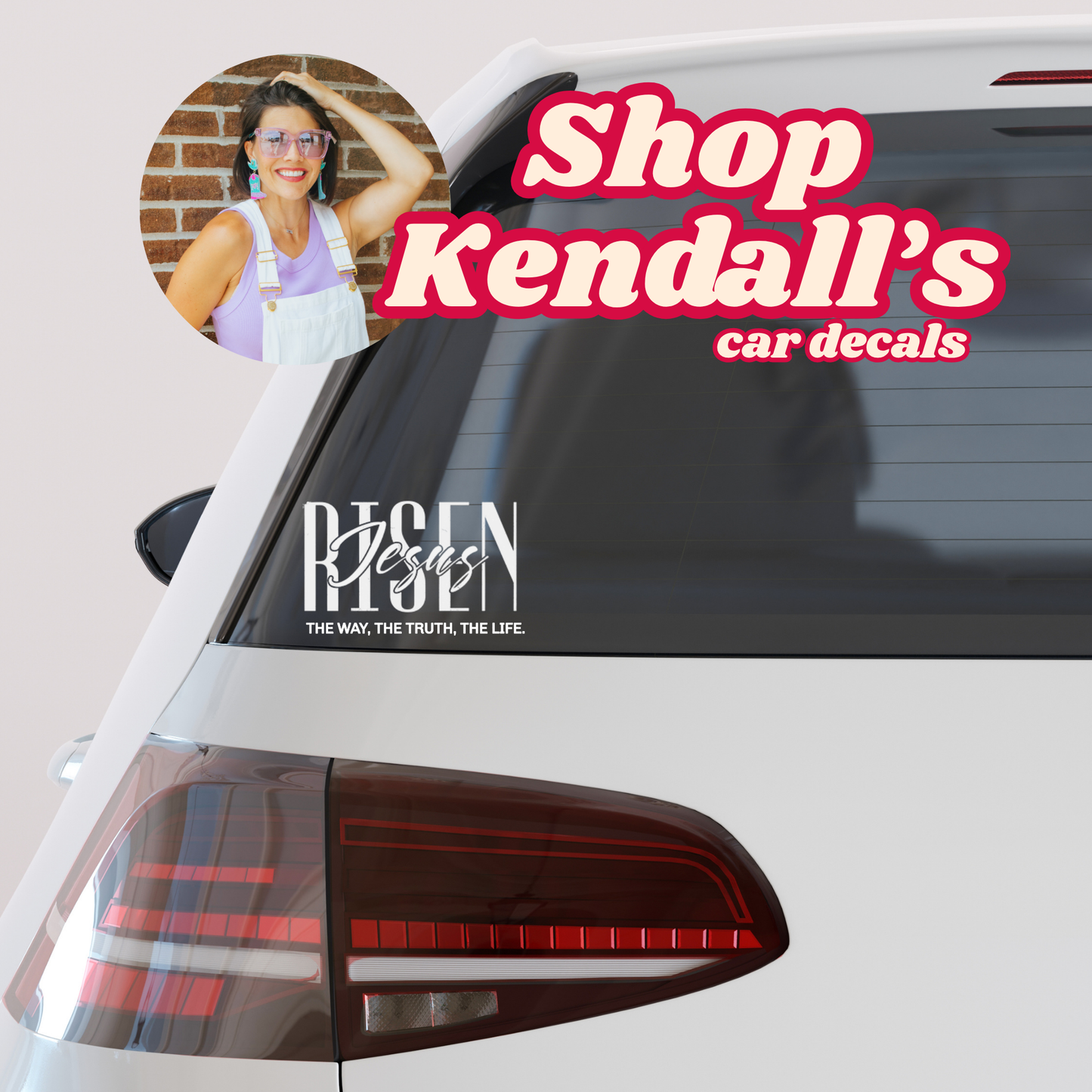 Kendall's Collection Jesus Risen Car vinyl | Inspirational car vinyl | Christian car vinyl | Faith-Based Gift | Christian Car decor