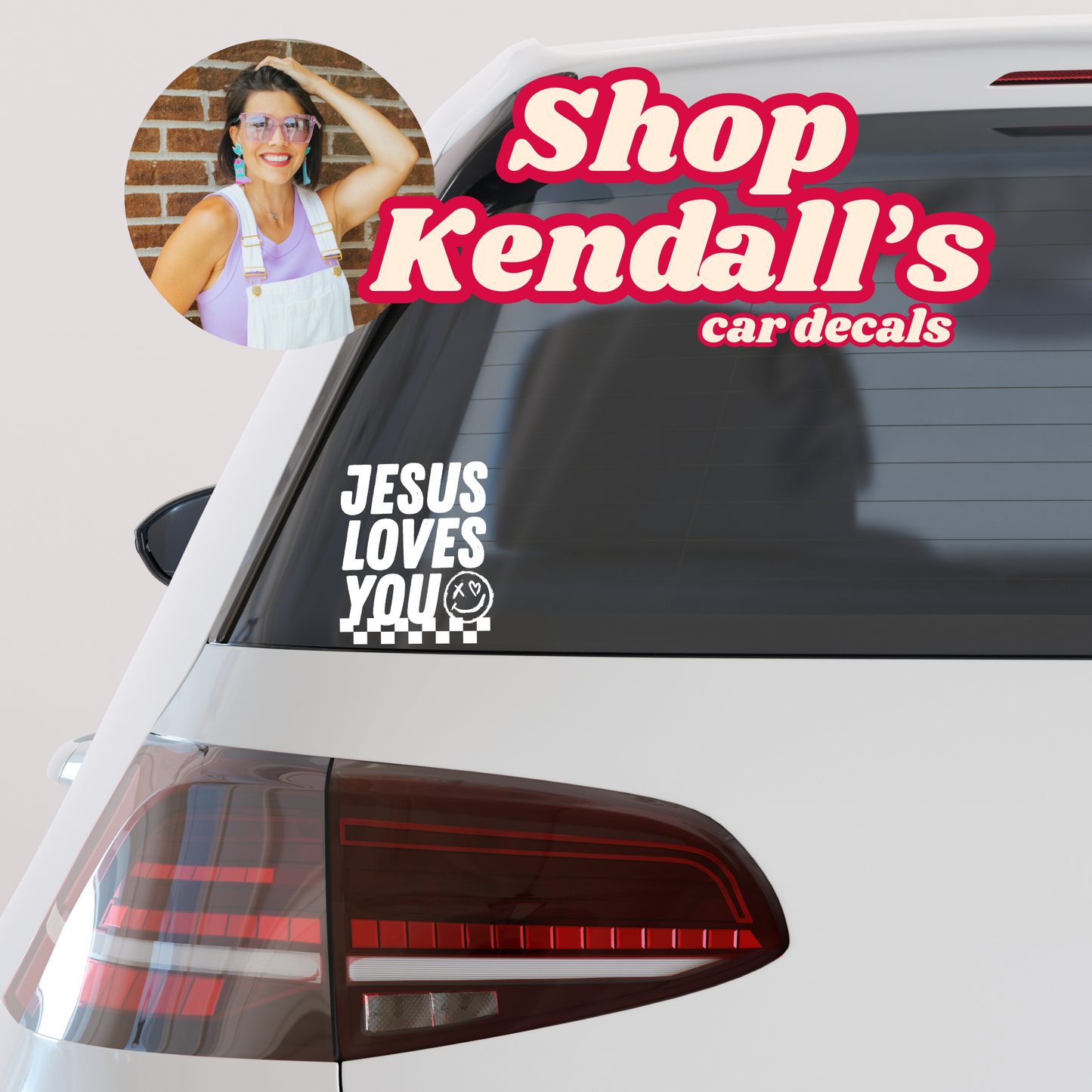Kendall's Collection Jesus Loves you Car vinyl | Inspirational car vinyl | Christian car vinyl | Faith-Based Gift | Christian Car decor