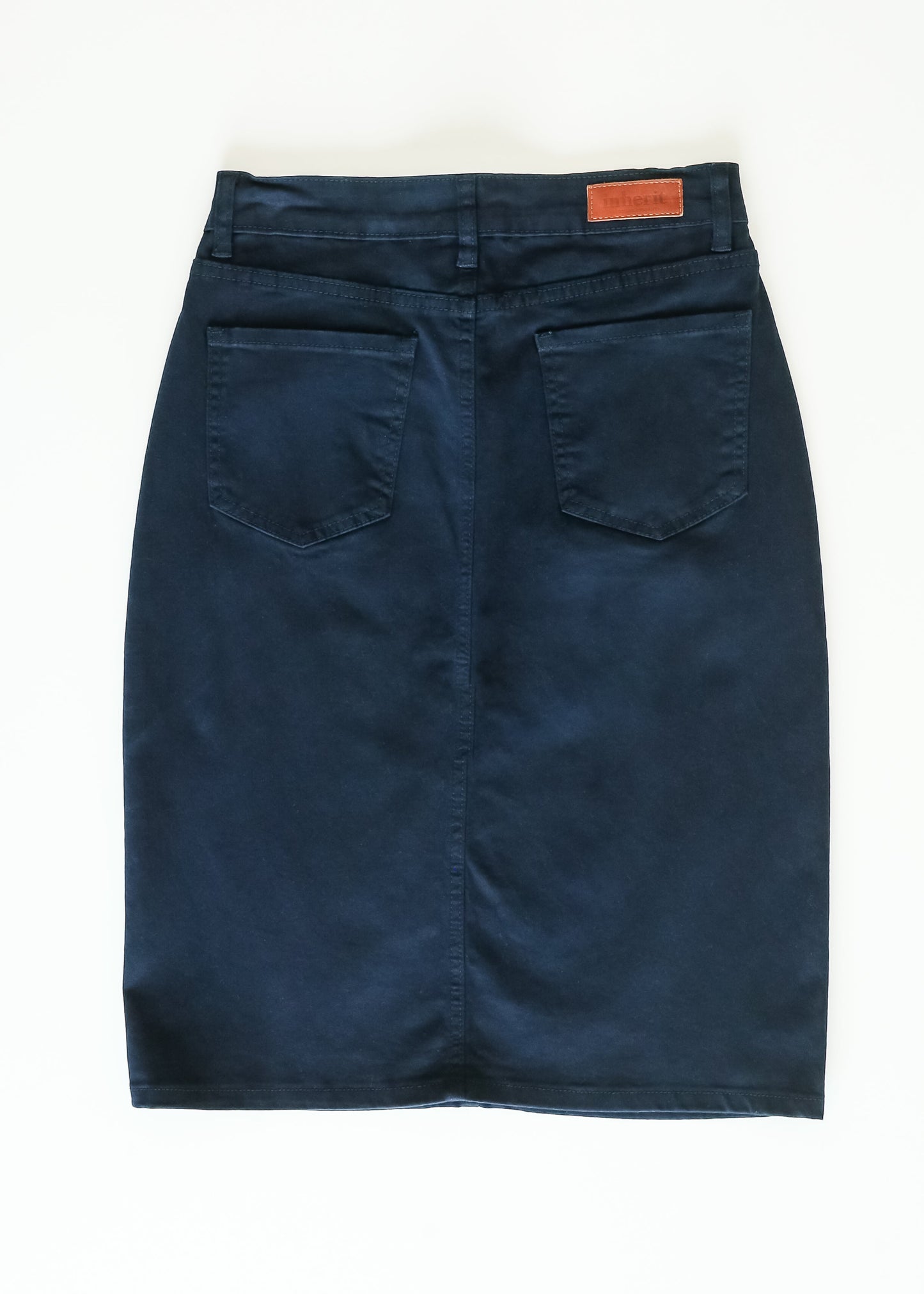 Remi Navy Denim Midi Skirt